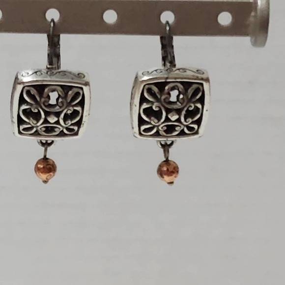 BRIGHTON‎ vintage scrolled leverback earrings - Picture 5 of 5